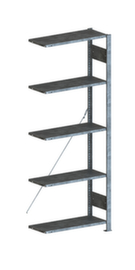 META Systeeminhaakstelling CLIP aanbouwsectie, hoogte x breedte x diepte 2000 x 756 x 336 mm, 5 legborden