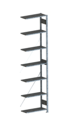 META Systeeminhaakstelling CLIP aanbouwsectie, hoogte x breedte x diepte 3000 x 756 x 336 mm, 7 legborden