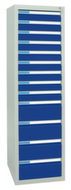 stumpf Ladekast ES 510, 13 lade(n), RAL7035 lichtgrijs/RAL5010 gentiaanblauw