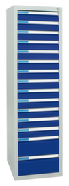 stumpf Ladekast ES 510, 15 lade(n), RAL7035 lichtgrijs/RAL5010 gentiaanblauw