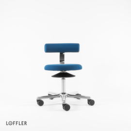 Löffler Kruk Aogo, zitting blauw, rollen