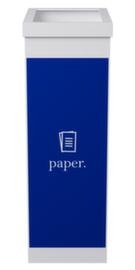 Paperflow Afvalverzamelbak polystyreen, 60 l, blauw/wit