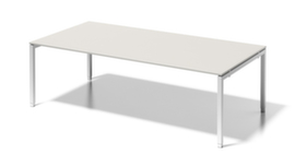 Bisley In hoogte verstelbare vergadertafel/directiebureau Cito, breedte x diepte 2400 x 1200 mm, plaat grijswit