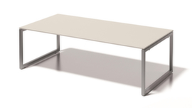 Bisley Vergadertafel en directiebureau Cito met sledeframe, breedte x diepte 2400 x 1200 mm, plaat grijswit