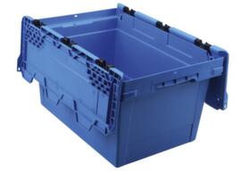 Allit Herbruikbare euronorm-bak ProfiPlus CrocoLid 40/32, blauw, lengte x breedte 600 x 400 mm, krokodildeksel