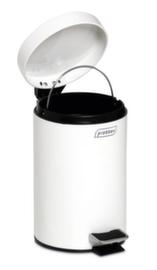 Ronde pedaalemmer met binnenbak, 5 l, wit