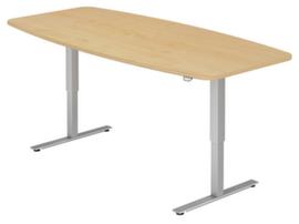 Elektrisch in hoogte verstelbare vergadertafel, breedte x diepte 2200 x 1030 mm, plaat esdoorn