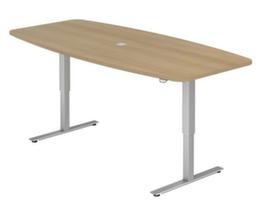 Elektrisch in hoogte verstelbare vergadertafel, breedte x diepte 2200 x 1030 mm, plaat eiken