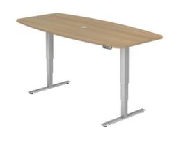 Elektrisch in hoogte verstelbare vergadertafel met geheugenfunctie, breedte x diepte 2200 x 1030 mm, plaat eiken