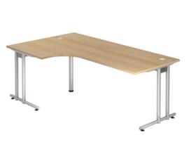 Hoekbureau Terra Nova met C-voetonderstel, breedte x diepte 2000 x 800 mm, plaat eiken