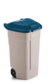 Rubbermaid Container met een inhoud tot 240 l, 100 l, beige, deksel blauw