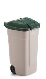 Rubbermaid Container met een inhoud tot 240 l, 100 l, beige, deksel groen