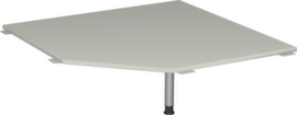 Gera Hoekig koppelelement voor bureau Milano 90° voor 4-voetonderstel, breedte x diepte 1230 x 1230 mm, plaat lichtgrijs