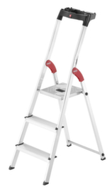 Hailo eenzijdige trapladder StandardLine L60 met bak, 3 trede(n) met traanplaatprofiel