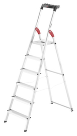 Hailo eenzijdige trapladder StandardLine L60 met bak, 6 trede(n) met traanplaatprofiel