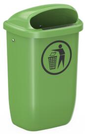 UDOB&Auml;R Afvalbak voor Citymate buiten, 50 l, voor montage tegen wand of paal, groen