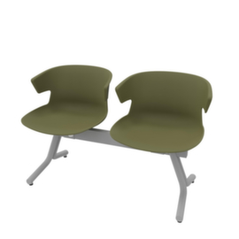 Quadrifoglio Wachtkamerbank met kunststof stoelen, breedte x diepte 1170 x 510 mm