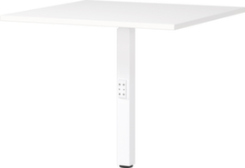 Hoekig koppelelement voor bureau GW-MAILAND 7906 met steunvoet, breedte x diepte 800 x 800 mm, plaat wit