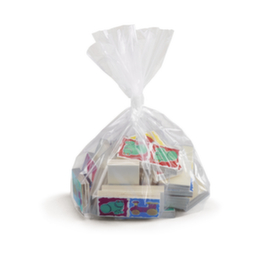 Plastic zak met zijvouwen 100 micron Raja 25x15x40 cm