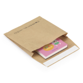 Kraftpapieren verzendzak met zijvouwen 26 x 42 cm