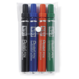 Etui met permanente markers Pentel ronde punt
