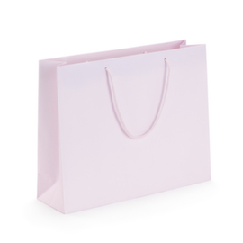 Draagtas van mat kraftpapier lichtroze 40 x 32 x 12 cm