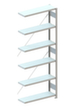 META Systeeminhaakstelling CLIP aanbouwsectie, hoogte x breedte x diepte 2500 x 756 x 336 mm, 6 legborden