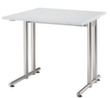 Bureau Terra Nova met C-voetonderstel, breedte x diepte 800 x 800 mm, plaat lichtgrijs