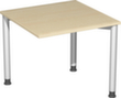 Gera Hoekig koppelelement voor bureau Milano met 3 steunvoeten, breedte x diepte 800 x 800 mm, plaat esdoorn