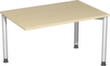 Gera Hoekig koppelelement voor bureau Milano met 3 steunvoeten, breedte x diepte 1200 x 800 mm, plaat esdoorn