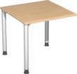 Gera Hoekig koppelelement voor bureau Milano met 3 steunvoeten, breedte x diepte 800 x 800 mm, plaat beuken