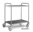 Hupfer RVS etagewagen met geluiddempende matten, draagvermogen 80 kg, 2 etages