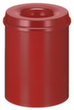 Zelfdovende prullenmand van staal, 15 l, rood, bovendeel rood