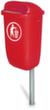 Afvalbak conform DIN 30713, 50 l, voor montage tegen wand of paal, rood