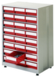 Treston Groot magazijn, 24 lade(n), RAL7035 lichtgrijs/rood