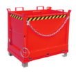 Bauer 3-voudig stapelbare bodemklepcontainer tot 2 m³ in RAL3000 vuurrood