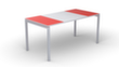 Schrijfkitsch easyDesk in bicolor-look, 4-voetonderstel, breedte 1400 mm, rood/wit