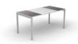 Schrijfkitsch easyDesk in bicolor-look, 4-voetonderstel, breedte 1400 mm, wengéhout/wit/wit