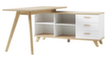 Bureau Oslo met dressoir, 4-voetonderstel, breedte 1440 mm, sanremo-eik/sanremo-eik