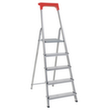 Aluminium trapladder met bak, 5 sporten met antislipprofiel