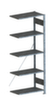 META Systeeminhaakstelling CLIP aanbouwsectie, hoogte x breedte x diepte 2000 x 756 x 436 mm, 5 legborden