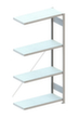 META Magazijn-inhaakstelling aanbouwsectie, hoogte x breedte x diepte 2000 x 1006 x 436 mm, 4 legborden