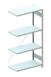 META Magazijn-inhaakstelling aanbouwsectie, hoogte x breedte x diepte 2000 x 1006 x 536 mm, 4 legborden