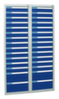 stumpf Ladekast ES 510, 30 lade(n), RAL7035 lichtgrijs/RAL5010 gentiaanblauw