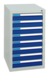 stumpf Ladekast ES 510, 8 lade(n), RAL7035 lichtgrijs/RAL5010 gentiaanblauw