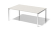 Bisley In hoogte verstelbare vergadertafel/directiebureau Cito, breedte x diepte 2000 x 1200 mm, plaat grijswit