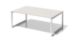 Bisley Vergadertafel en directiebureau Cito met sledeframe, breedte x diepte 2000 x 1200 mm, plaat grijswit