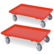 Doosdolly met kunststof laadruimte, draagvermogen 250 kg, rood