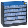 Allit extra stabiele magazijnkast VarioPlus Pro 29/35, 17 lade(n), zwart/blauw/doorschijnend wit