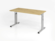 Smal bureau Mini-Office O-Serie met C-voetonderstel